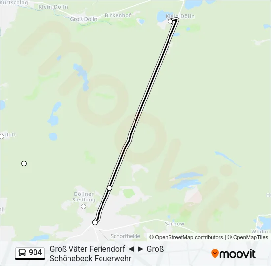 904 Bus Line Map