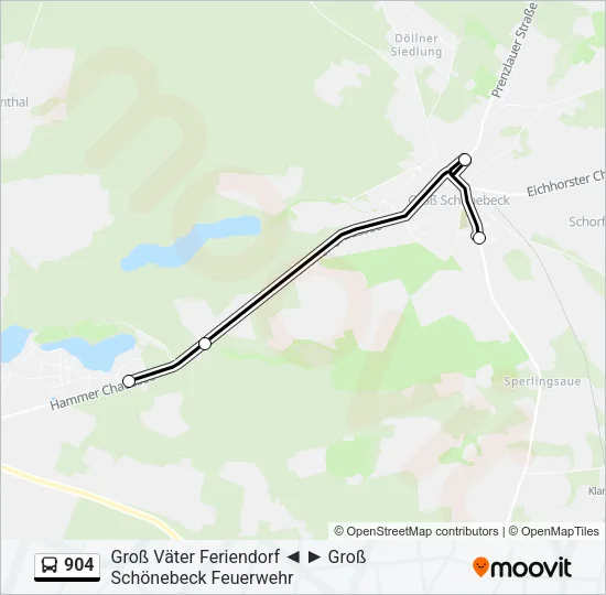 904 Bus Line Map