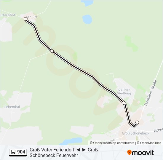 904 bus Line Map