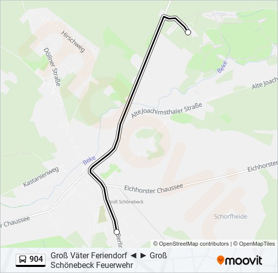 904 bus Line Map