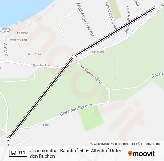 Buslinie 911 Karte