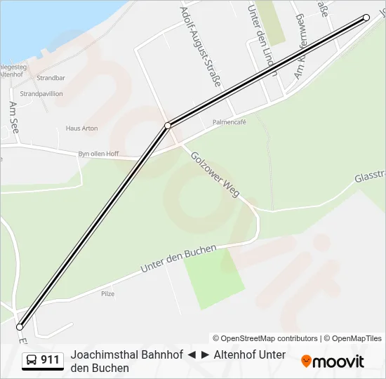 Buslinie 911 Karte