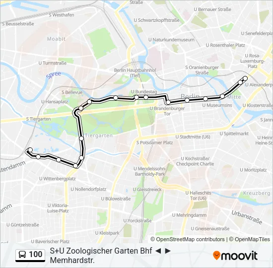 100 Bus Line Map