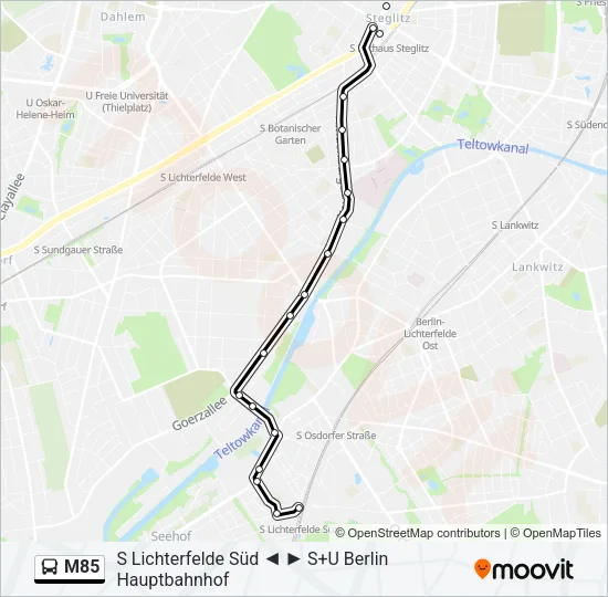 M85 Bus Line Map