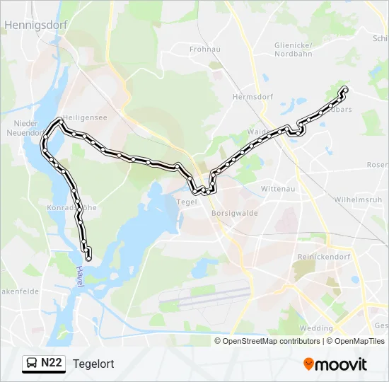 N22 Bus Line Map
