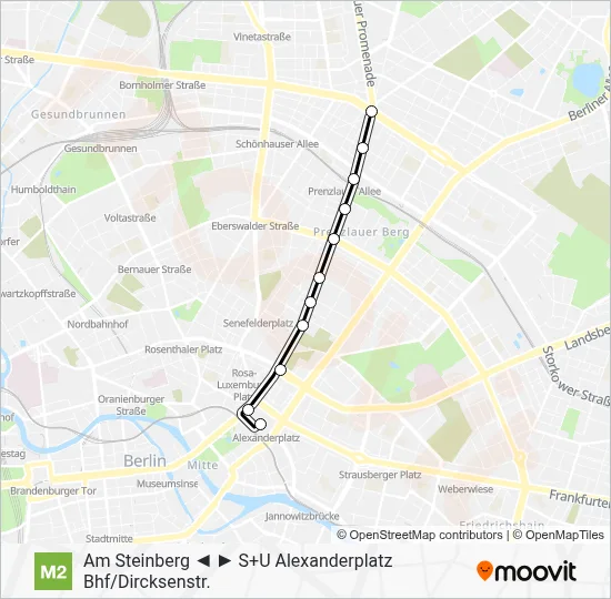 M2 Light Rail Line Map
