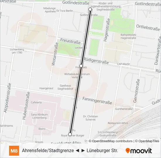 M8 Light Rail Line Map