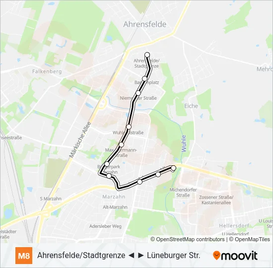 M8 Light Rail Line Map
