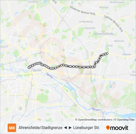 M8 Light Rail Line Map