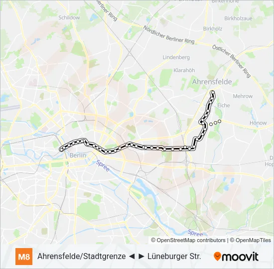 M8 Light Rail Line Map
