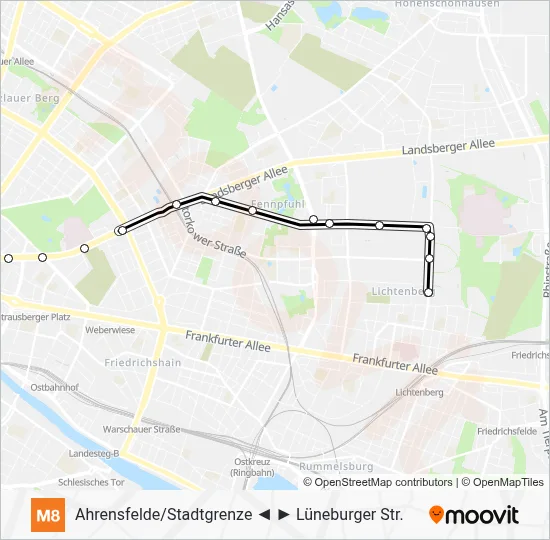M8 Light Rail Line Map