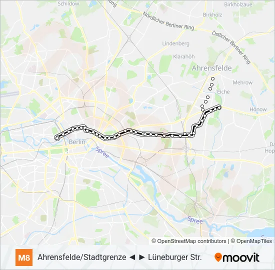 M8 Light Rail Line Map