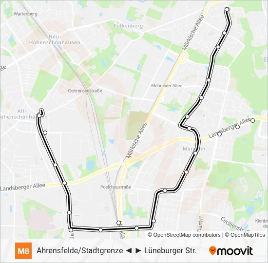 M8 Light Rail Line Map
