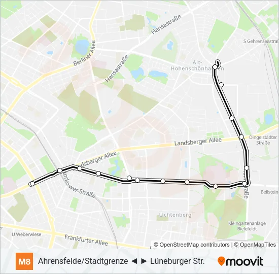 M8 Light Rail Line Map