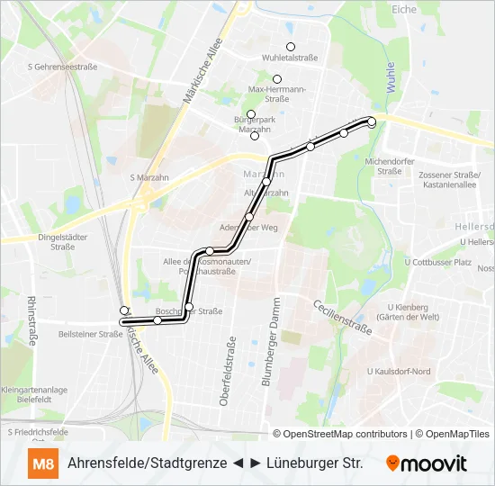 M8 Light Rail Line Map