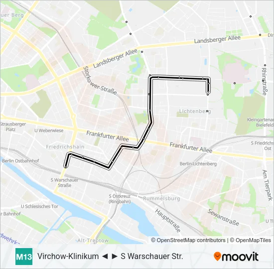 M13 Light Rail Line Map