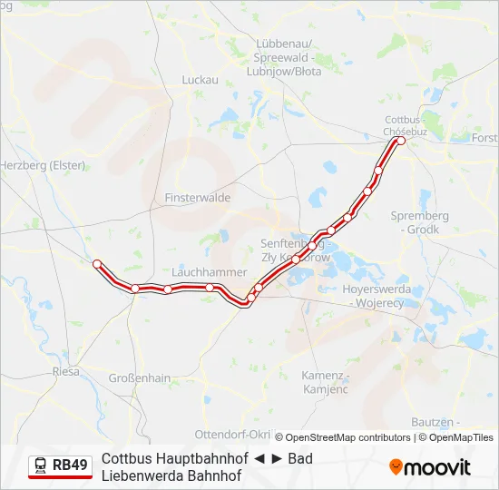 Bahnlinie RB49 Karte