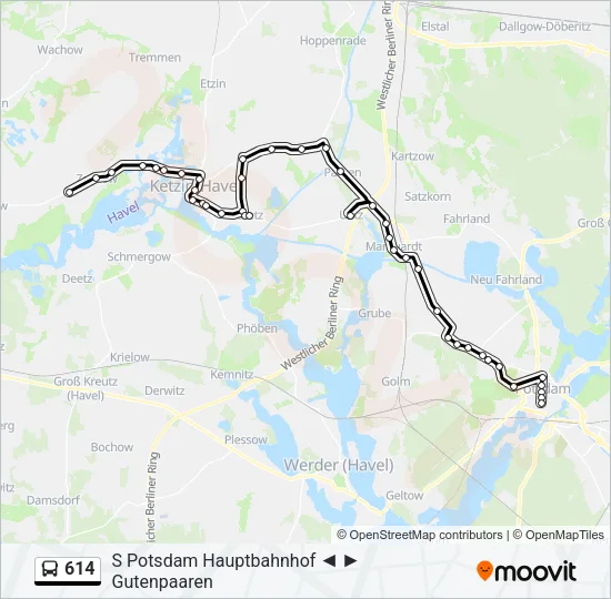 614 Bus Line Map