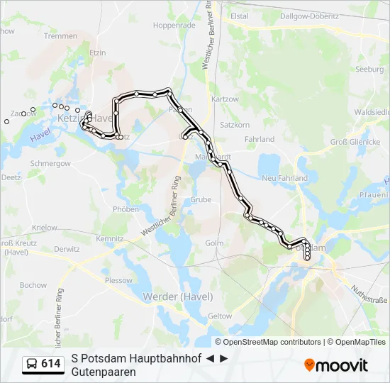 614 Bus Line Map