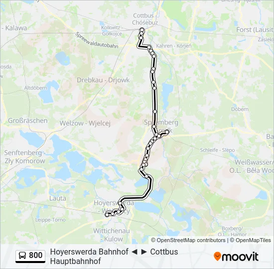 Автобус 800: карта маршрута
