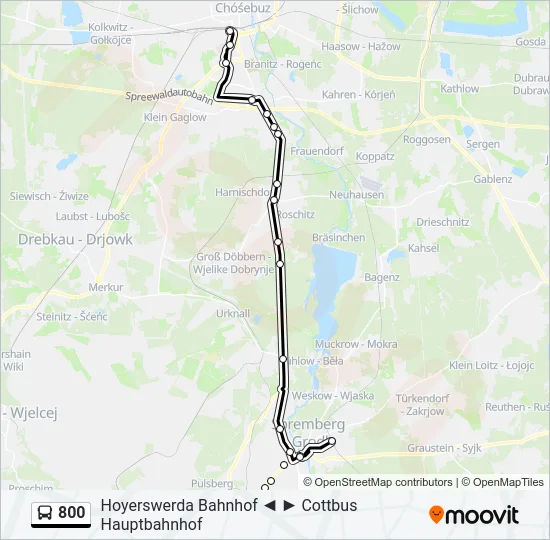 Автобус 800: карта маршрута