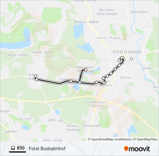 850 bus Line Map