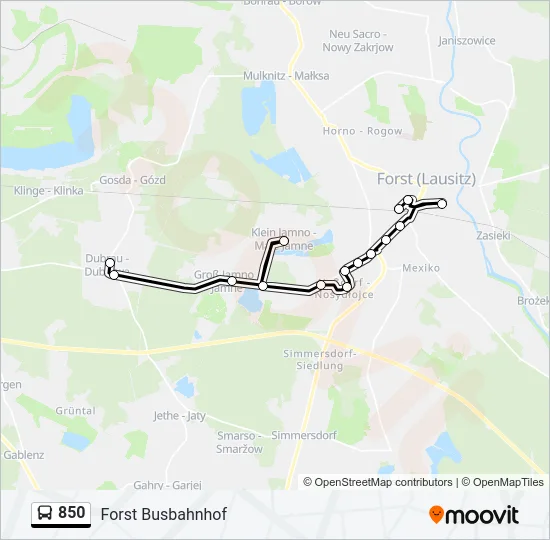 850 Bus Line Map