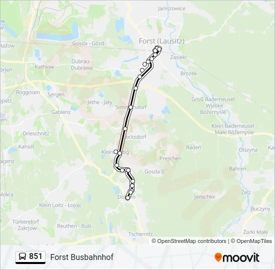 851 Bus Line Map