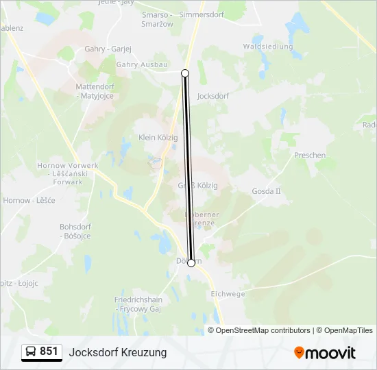 851 Bus Line Map