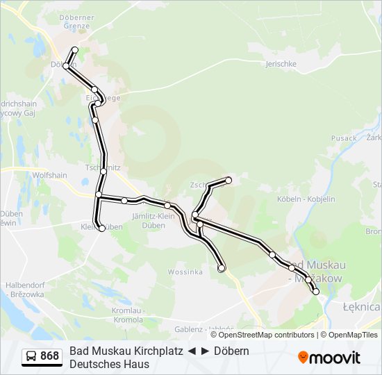 868 bus Line Map