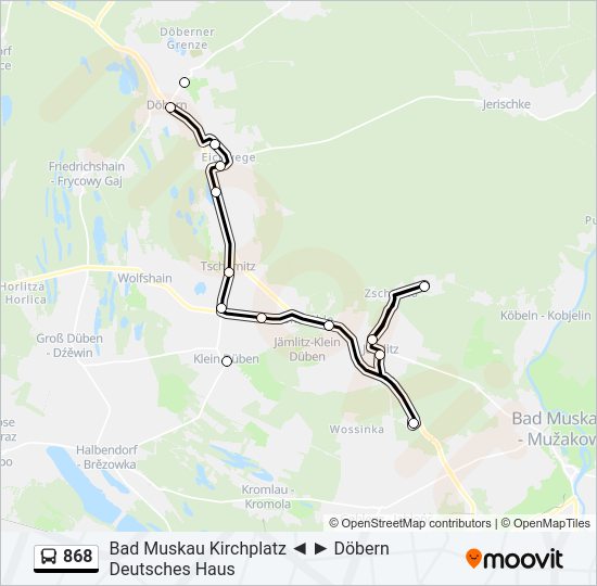 Автобус 868: карта маршрута