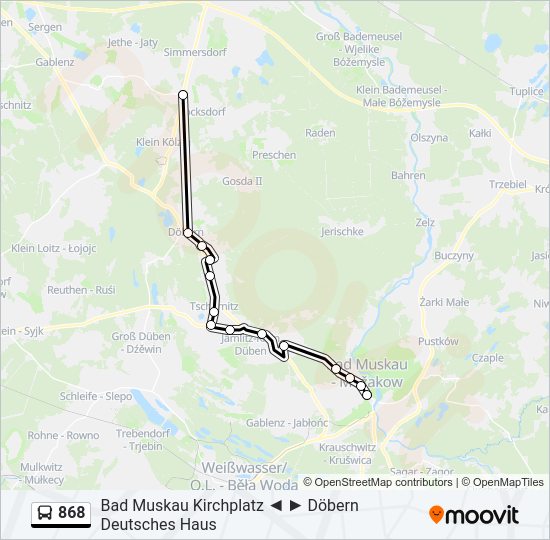 Автобус 868: карта маршрута
