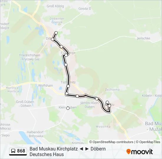 868 Bus Line Map
