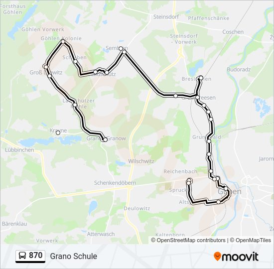 870 bus Line Map