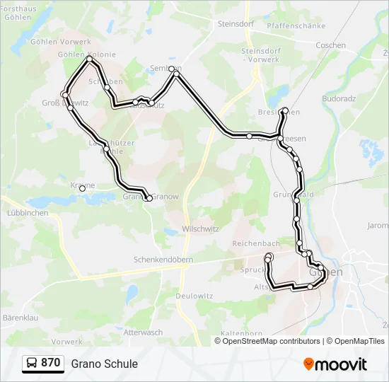 870 Bus Line Map