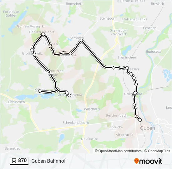 870 Bus Line Map