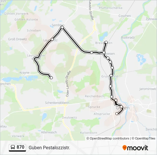 870 Bus Line Map