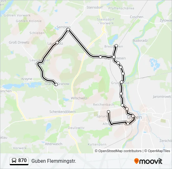 870 Bus Line Map