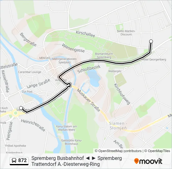 872 Bus Line Map
