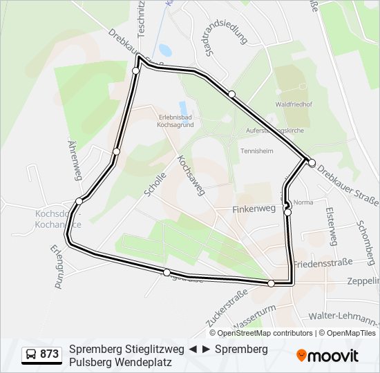 873 bus Line Map