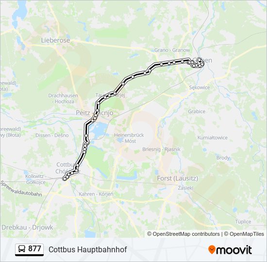 877 bus Line Map