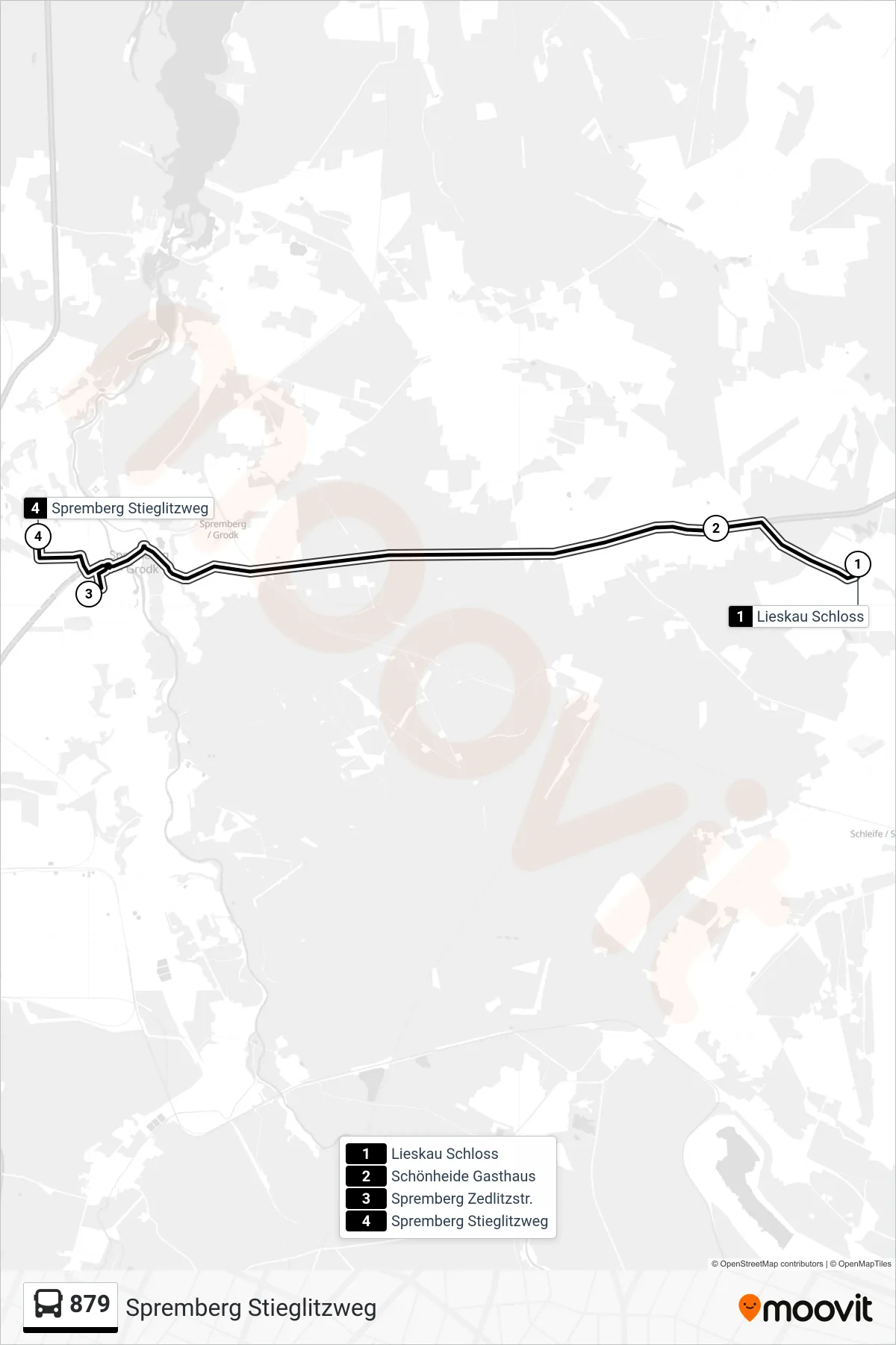 Linie 879 (Bus) Richtung Spremberg Stieglitzweg: Route und Haltestellen auf der Karte