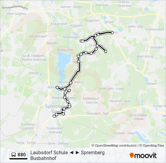 880 Bus Line Map