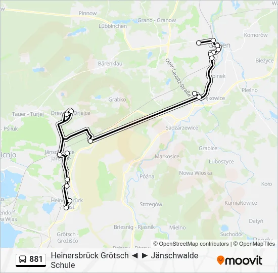 881 Bus Line Map