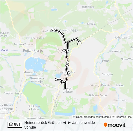 881 Bus Line Map
