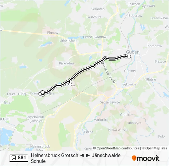 881 Bus Line Map