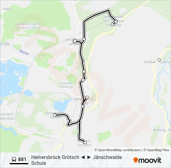 881 Bus Line Map