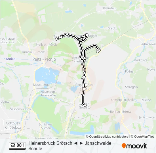 881 Bus Line Map