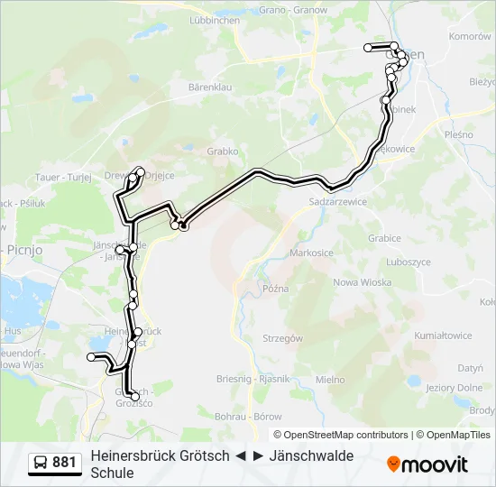 881 Bus Line Map