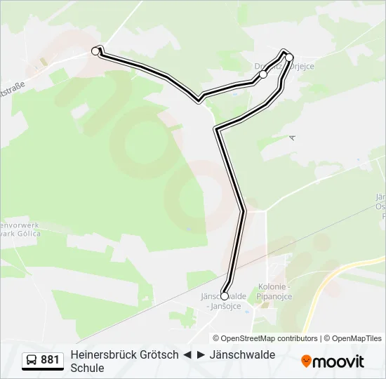 881 Bus Line Map
